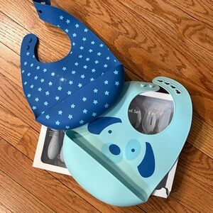 Target Blue and Aqua Silicone Bib Set